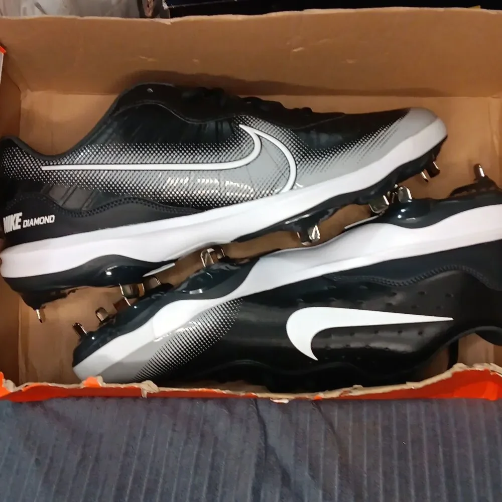 Nike Alpha Huarache Varsity 4 Baseball Cleats Men’s Sz 14 Low Black/White NEW!!